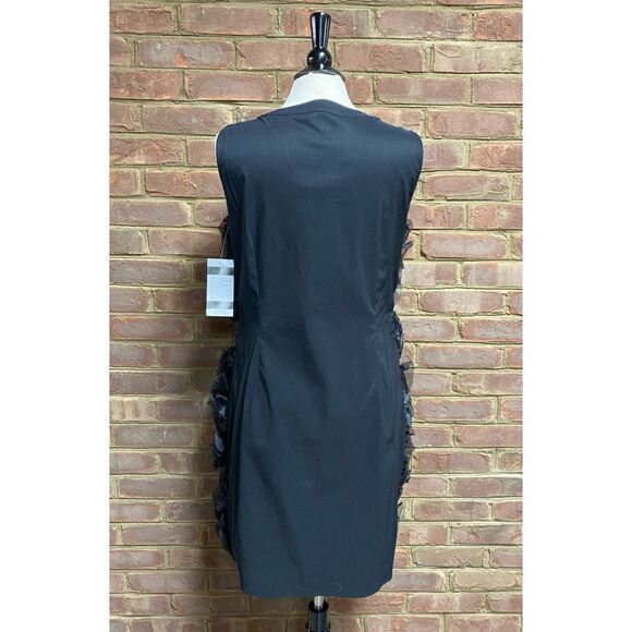 Samuel 2 Black Rosette Front Zip Sleeveless Dress Size Medium NWT - Picture 3 of 8